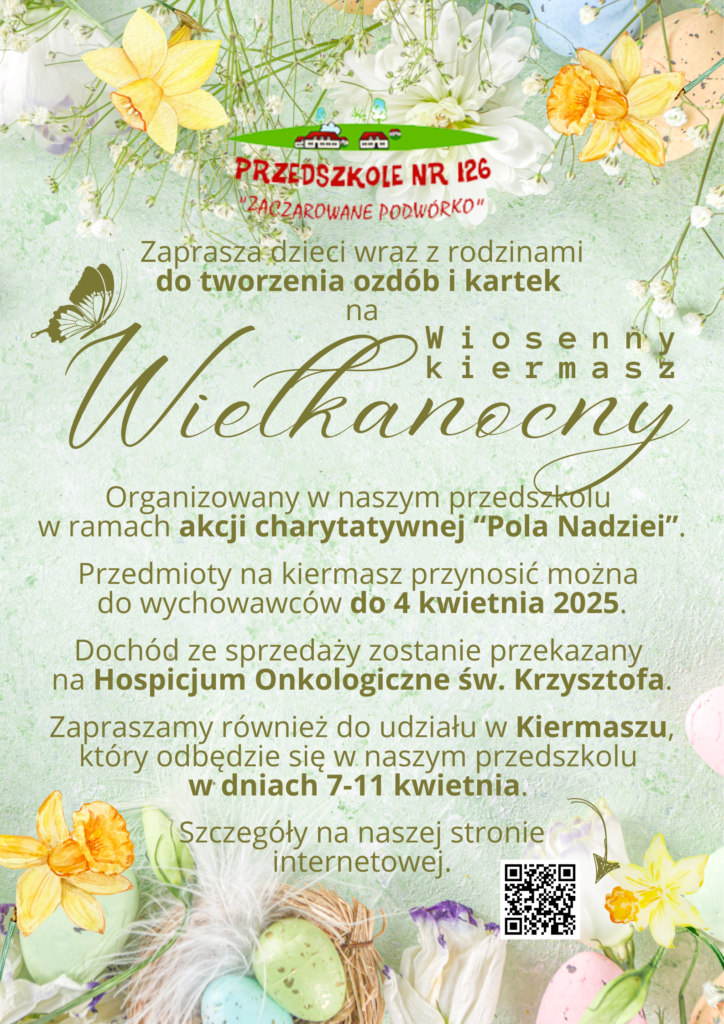 Plakat o Wiosennym Kiermaszu Świątecznym